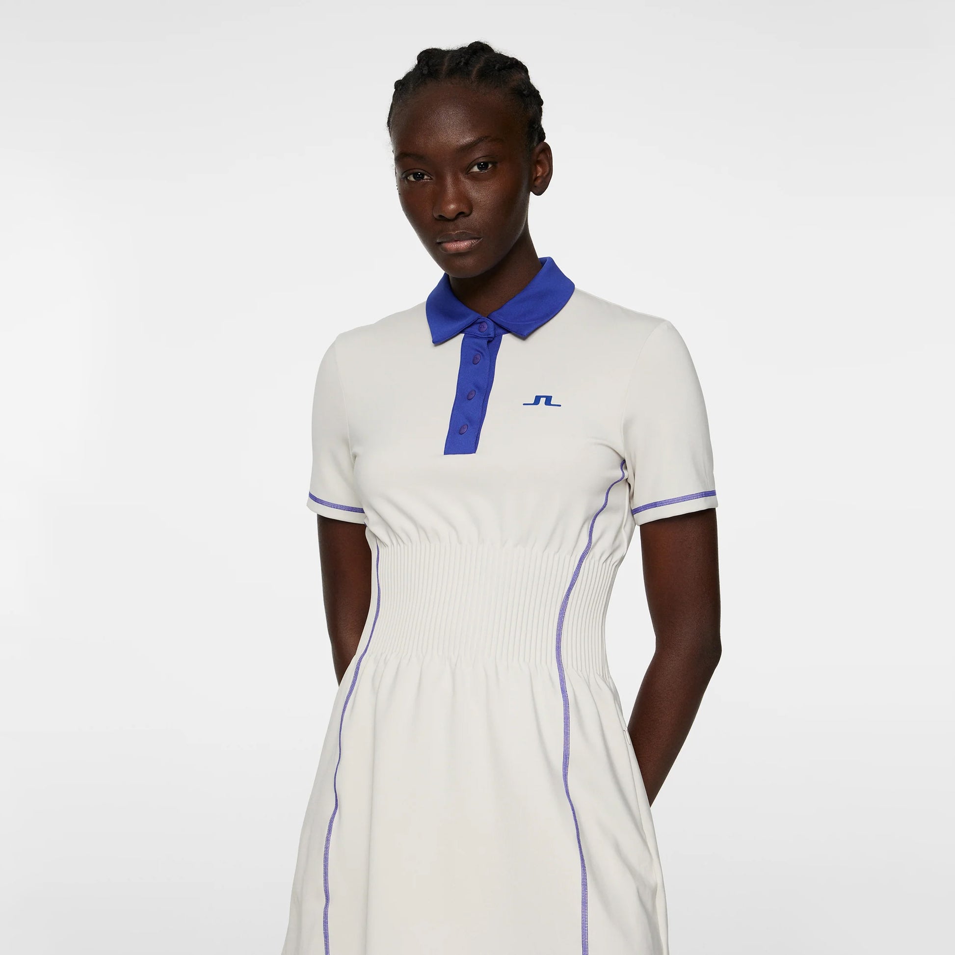 J.Lindeberg Ladies Short Sleeve Dress with Smock Waistband