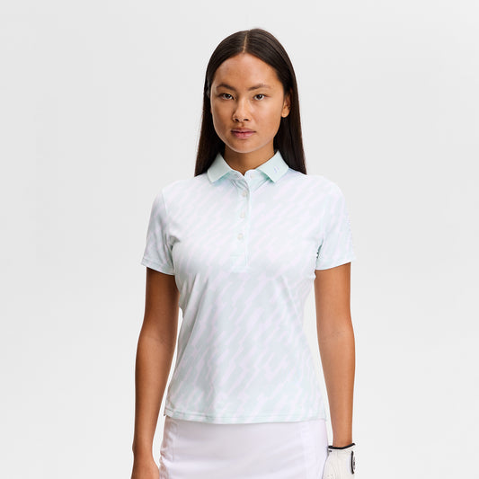 J.Lindeberg Ladies Tour Tech Printed Polo - Feminine Performance with Effortless On-Course Style