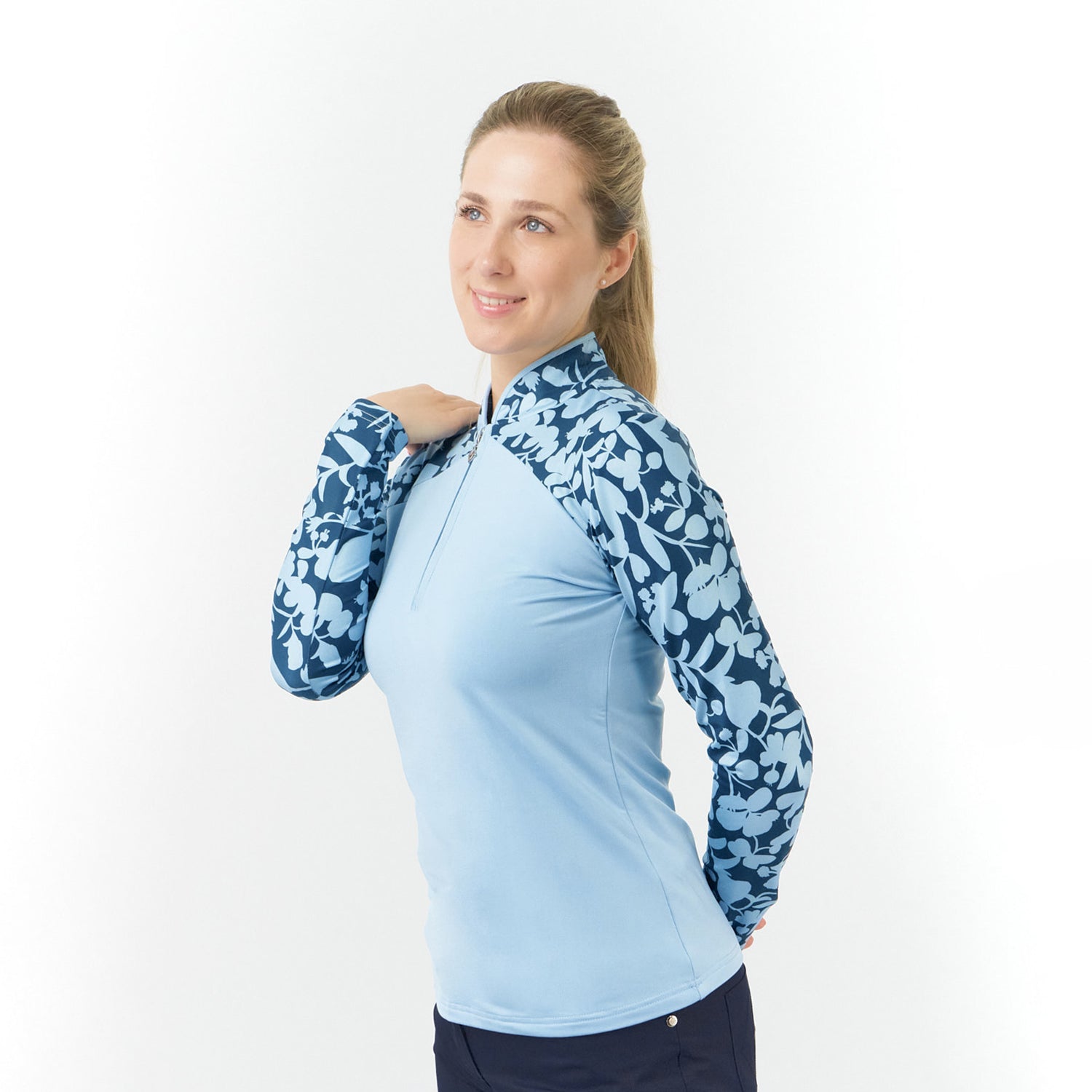 Pure Ladies Long Sleeve Brushed Back Zip Golf Top