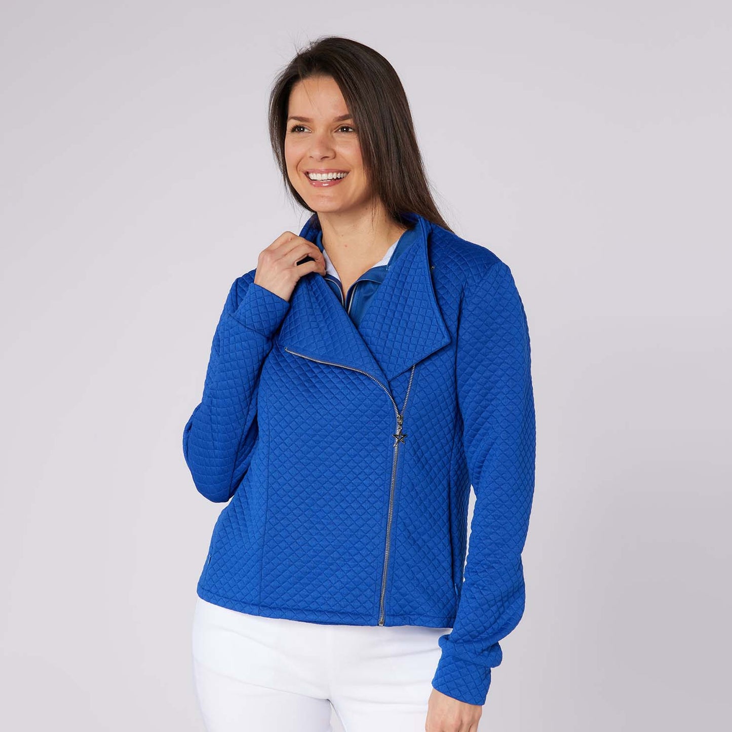 Swing Out Sister Ladies Unique Biker Style Jacket with Stylish Quilted Effect