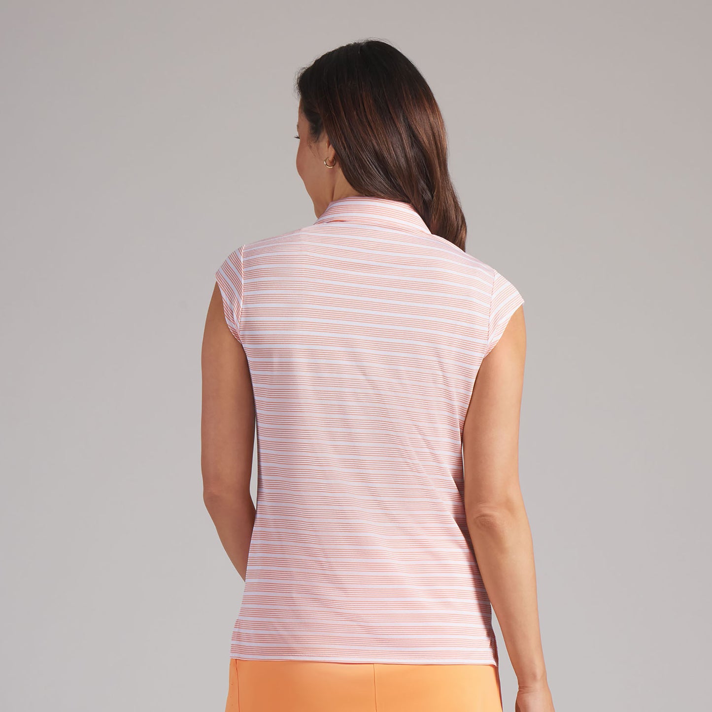 Puma Golf Ladies Pique Stripe Polo with Pretty Cap Sleeves for a Feminine Finish