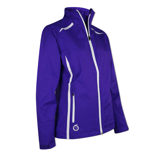 Sunderland Ladies Lightweight Waterproof Jacket with Lifetime Guarantee in Purple & White