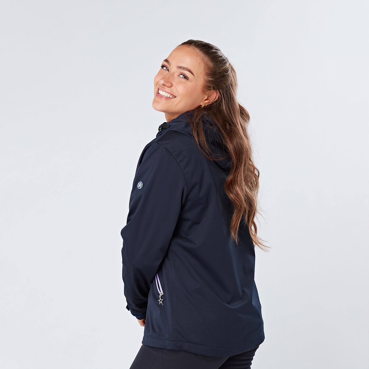 Swing Out Sister Wind Resistant Jacket with Hood in Navy