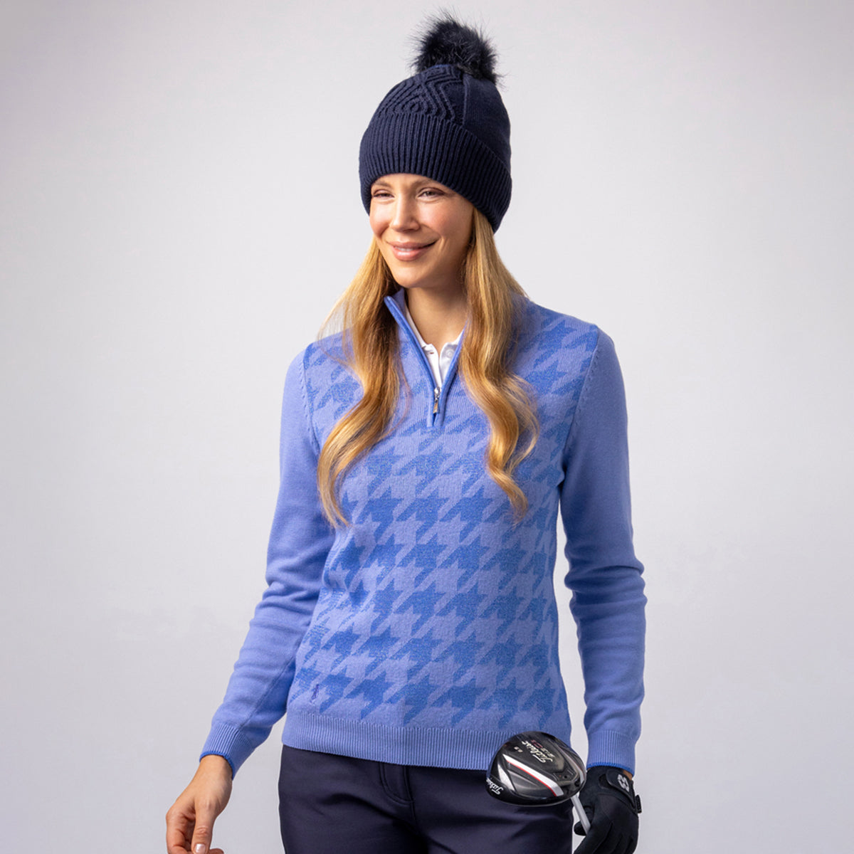 Glenmuir Ladies Cashmere Blend Sweater with Lurex Thread and Water Repellent Finish