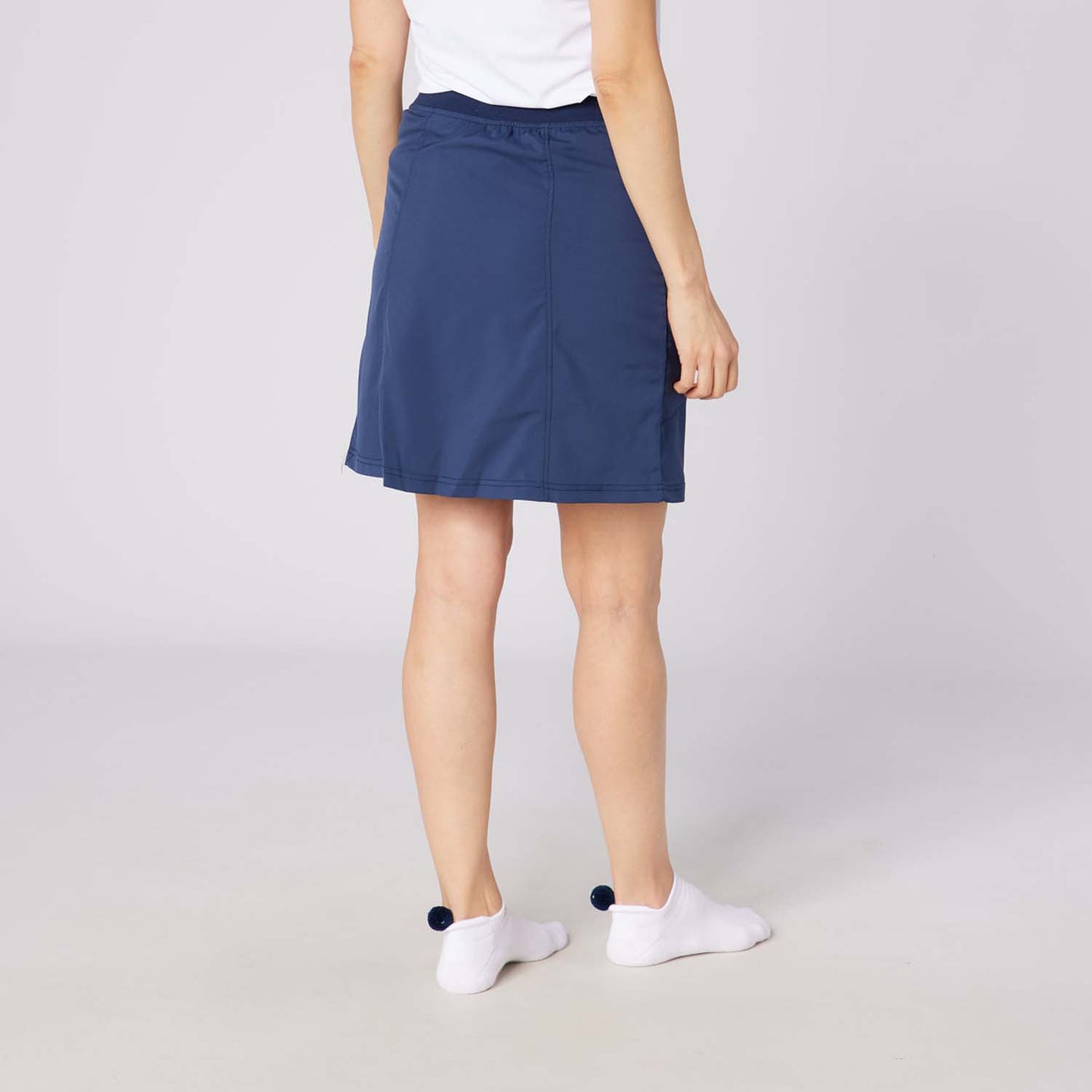 Swing Out Sister Ladies Lightweight Pull-On Skort with Neat Pocket Detail & Comfort Waistband for A Smooth Silhouette in Navy