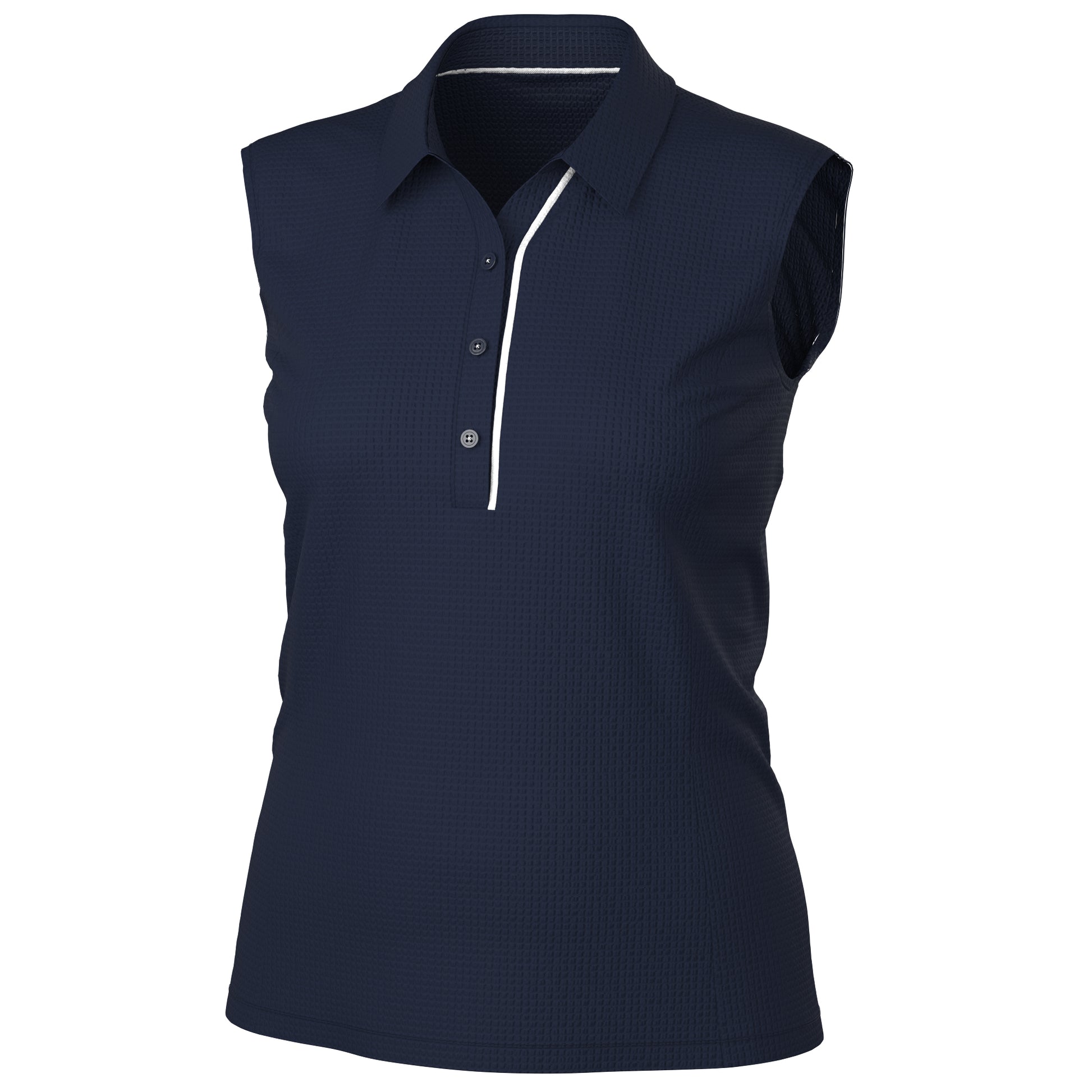 Galvin Green Ladies VENTIL8 PLUS Textured Sleeveless Polo in Navy