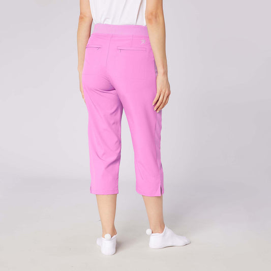 Swing Out Sister Ladies Rita Lightweight Pull-On Capris in Super Pink
