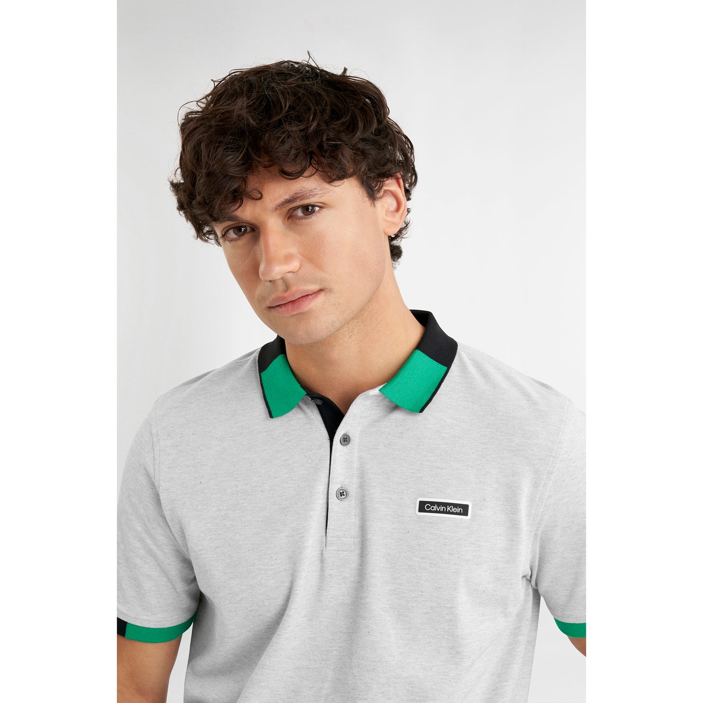 Calvin Klein Mens Polo with Colour Block Trim