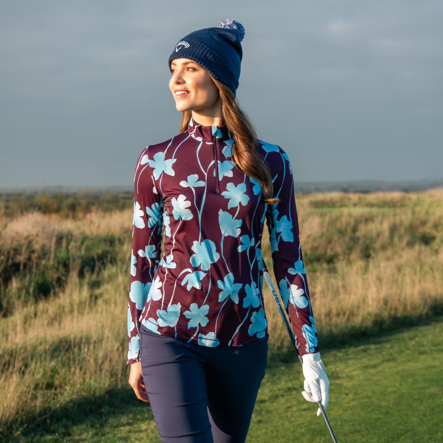 Callaway Womens Golf Top with Bold Floral Print Design