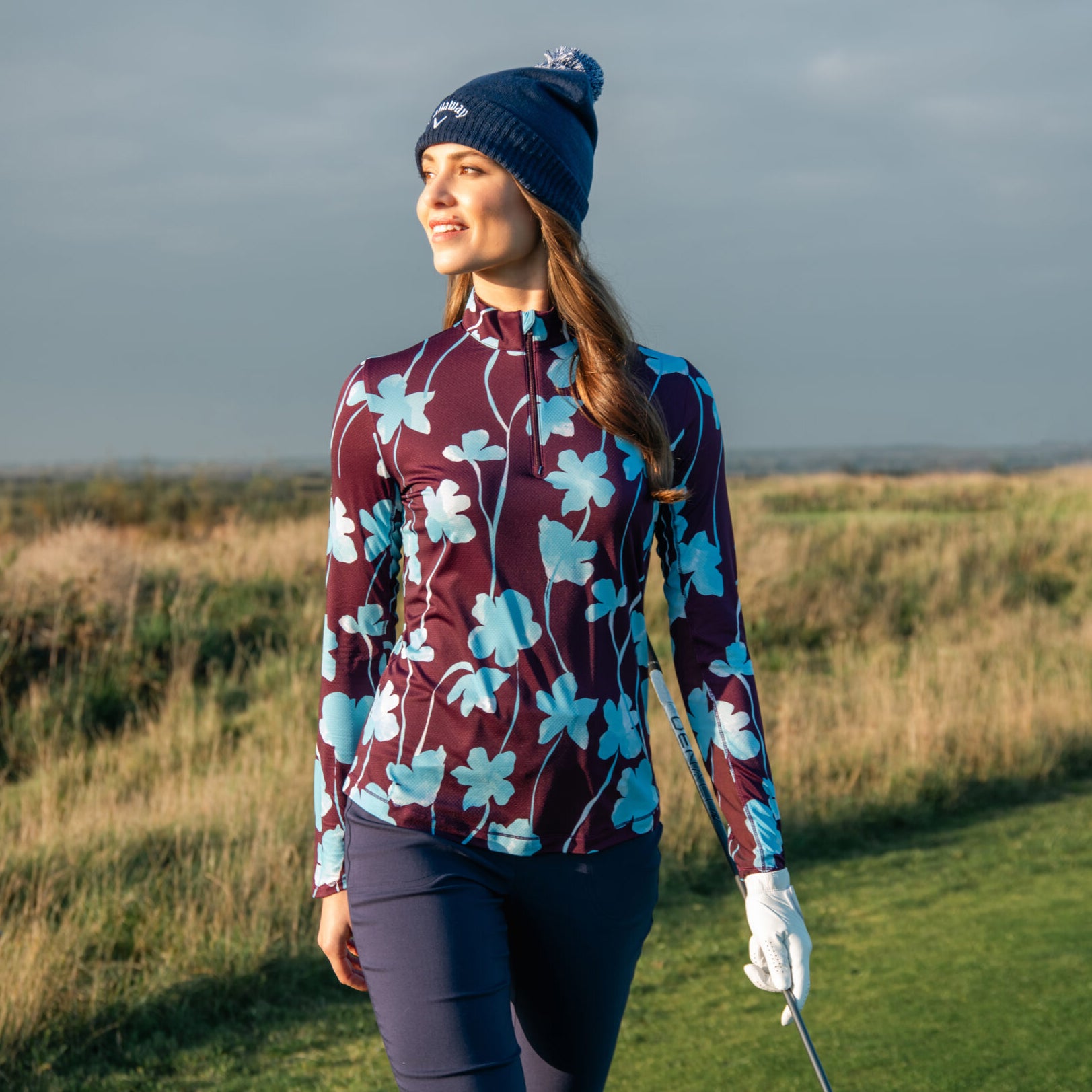 Callaway Womens Golf Top with Bold Floral Print Design