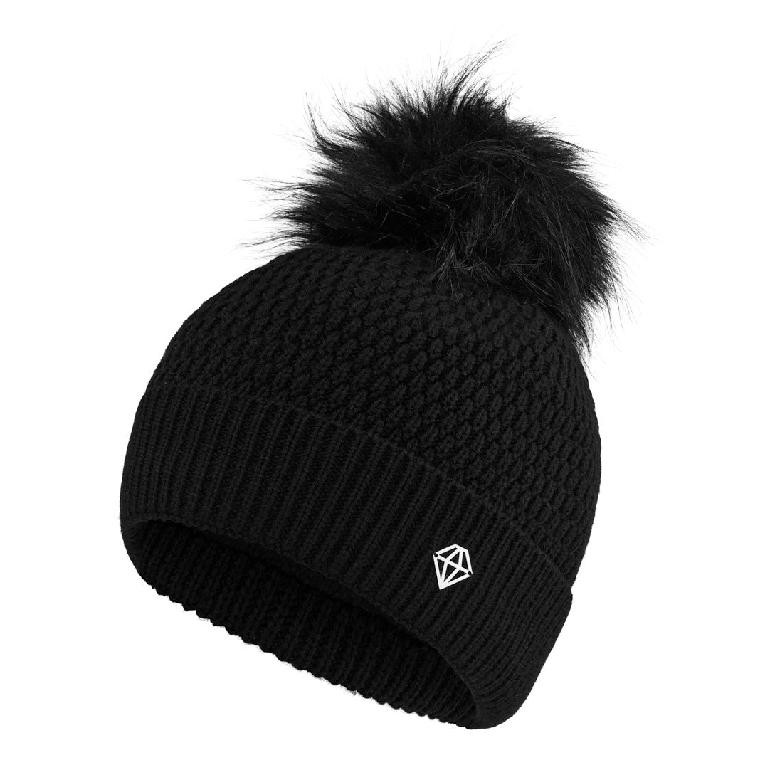 Pure Ladies Waterproof Bobble Hat in Black