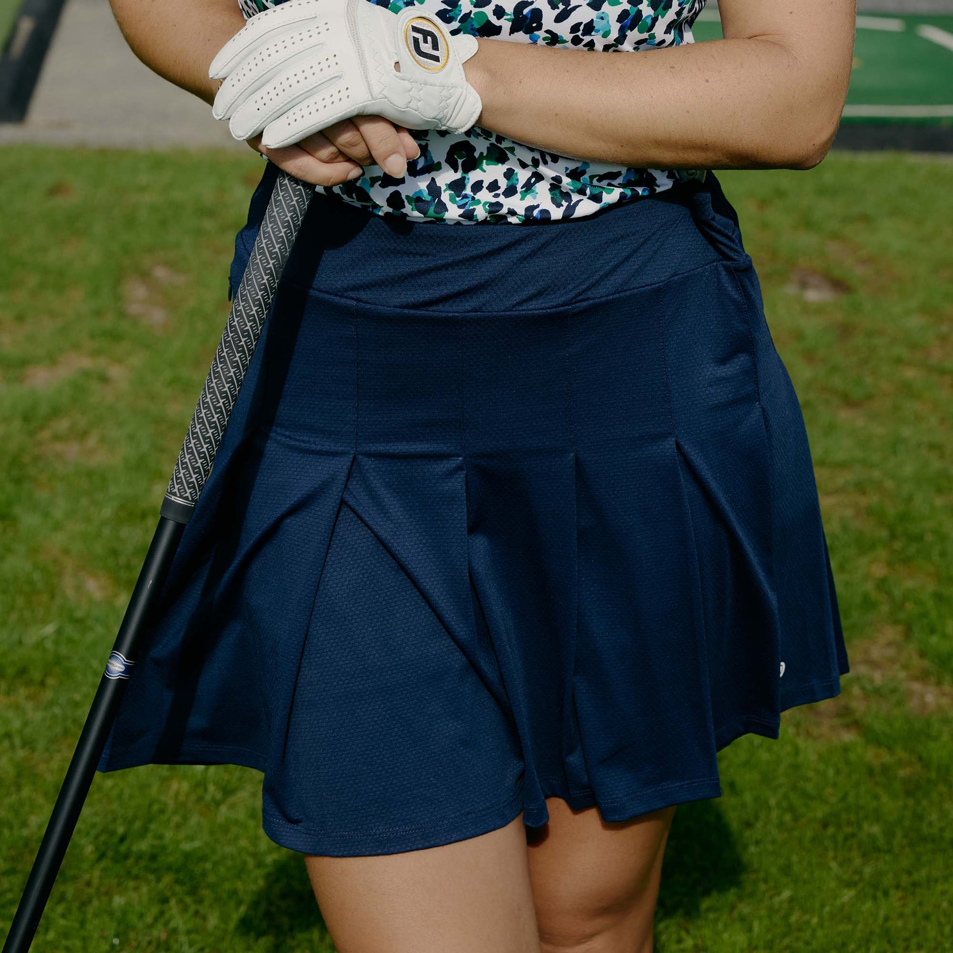 Rohnisch Ladies Navy Pleated Skort for Flattering Coverage with Refined, Feminine Style