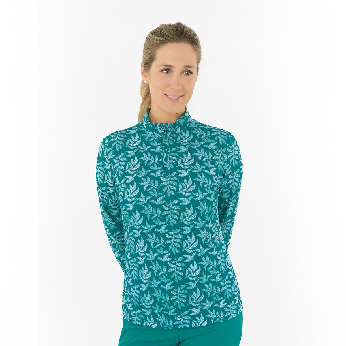 Pure Ladies Long Sleeve Top – Botanical Elegance Meets Effortless Performance