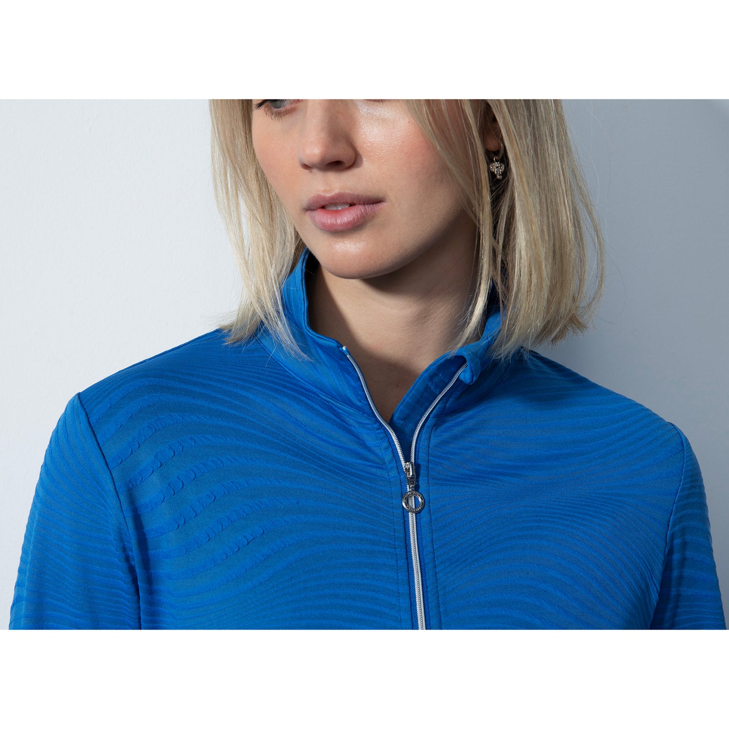 Daily Sports Ladies Full Zip Golf Mid-Layer in Cosmic Blue Wave Print  