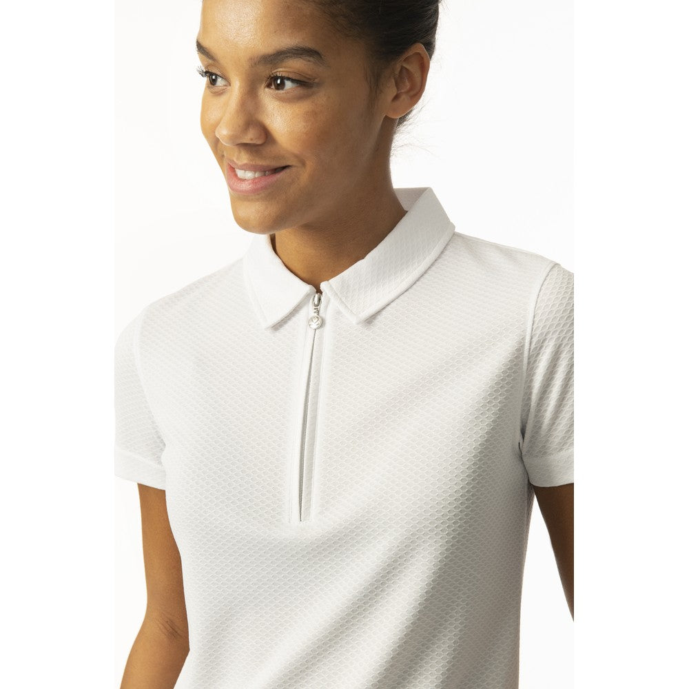 Daily Sports Honeycomb Structured Short Sleeve Polo Shirt in White
