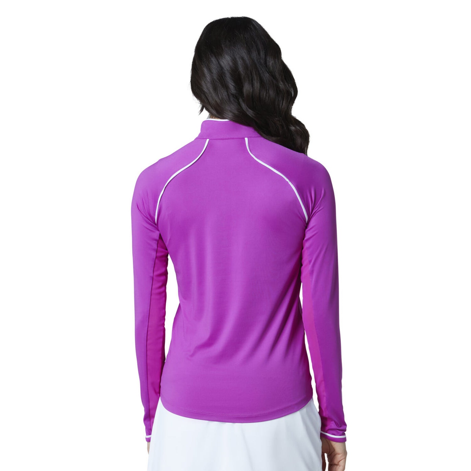 Original Penguin Ladies Long Sleeve Mesh Panel Zip Golf Top