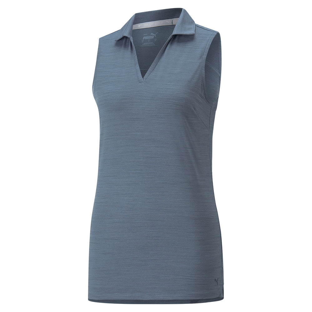 Puma Ladies Cloudspun Coast Sleeveless Polo in Evening Sky Heather