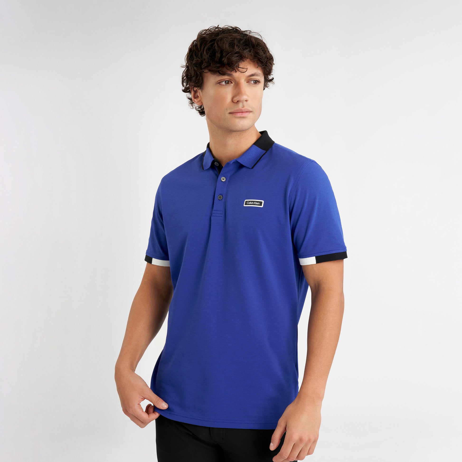 Calvin Klein Mens Polo with Colour Block Trim