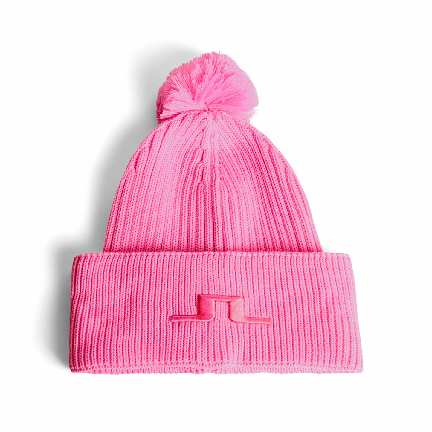 J.Lindeberg Ribbed Knit Bobble Hat with Bridge Logo