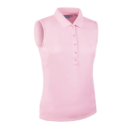 Glenmuir Ladies Sleeveless Pique Knit Polo with Stretch in Candy Pink
