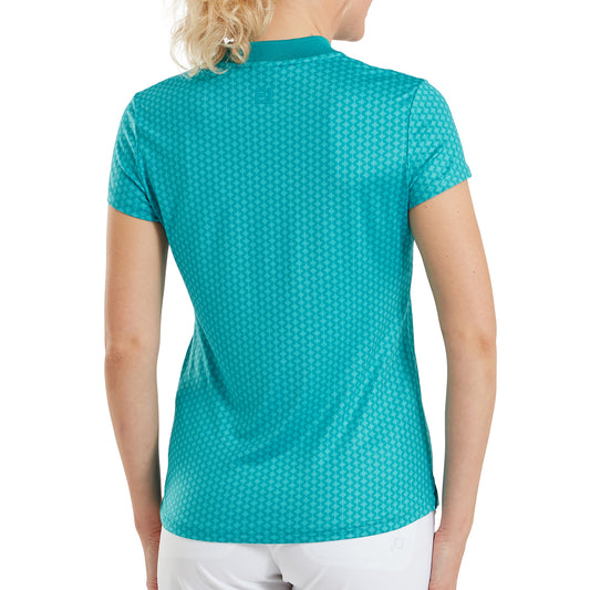 FootJoy Ladies Zip-Neck Polo with Eye-Catching Print & Super-Soft Feel