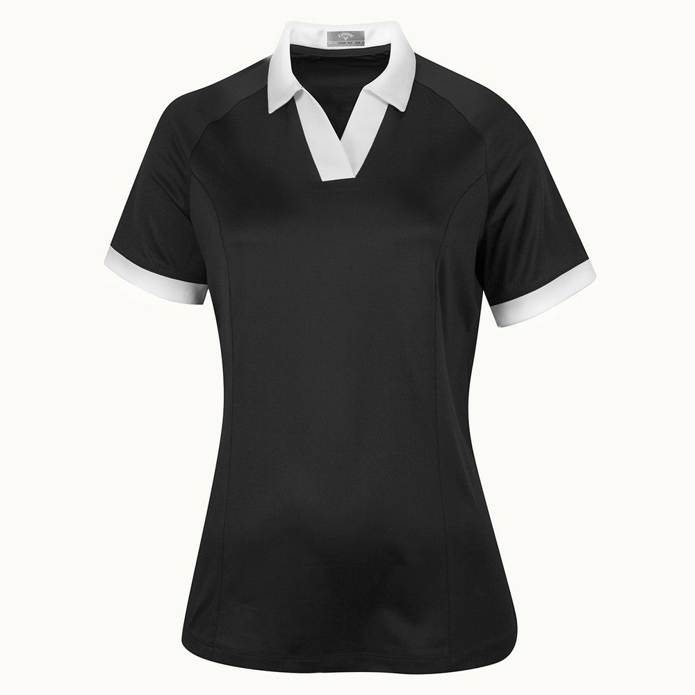 Callaway Ladies Short Sleeve Colour Block Polo Shirt in Caviar