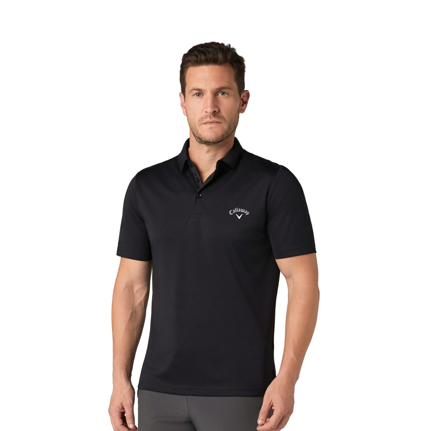 Callaway Mens Black Short Sleeve Tournament Polo