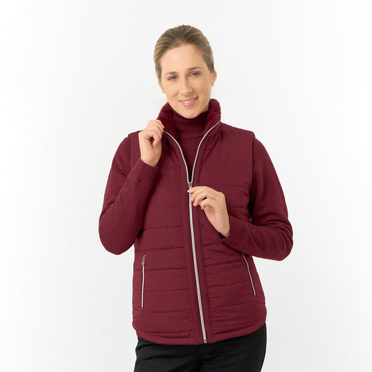 Pure Golf Ladies Insulated Faux Fur Collar Gilet