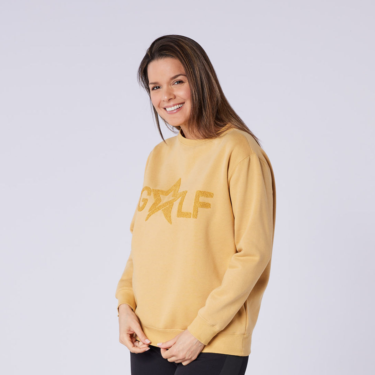 Swing Out Sister Ladies Brushed-Backed Embossed Golf Sweatshirt