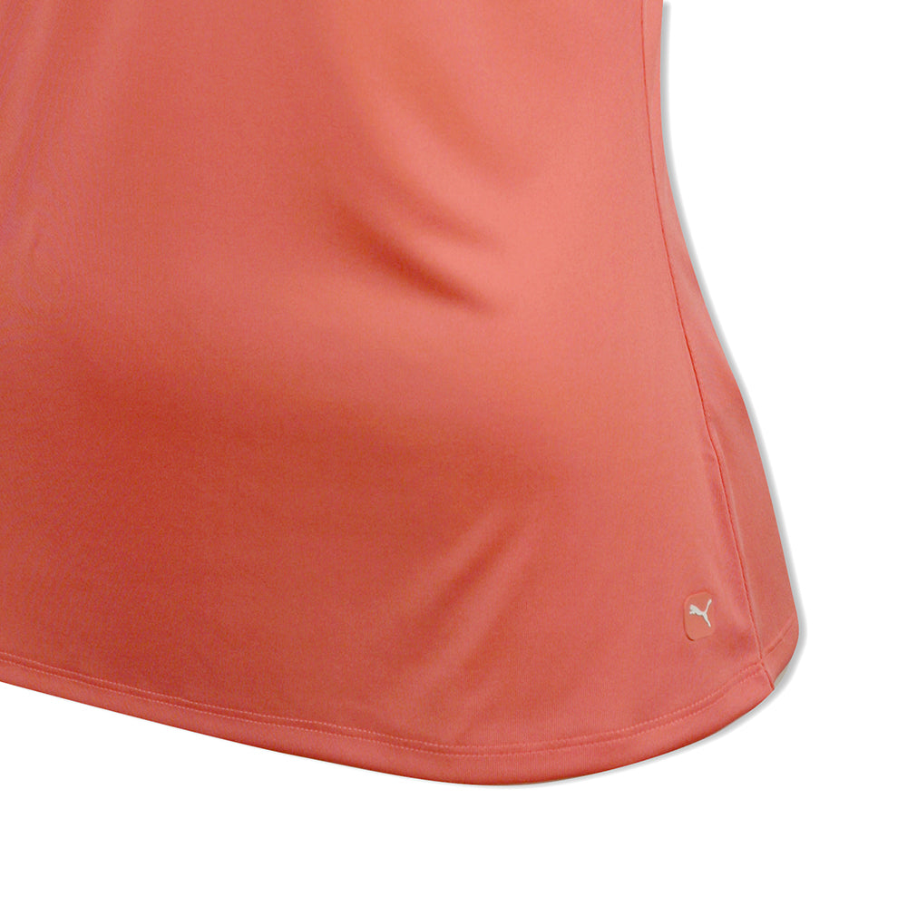 Puma Ladies Short Sleeve Golf Polo with DryCell in Georgia Peach - Last One Large Only Left