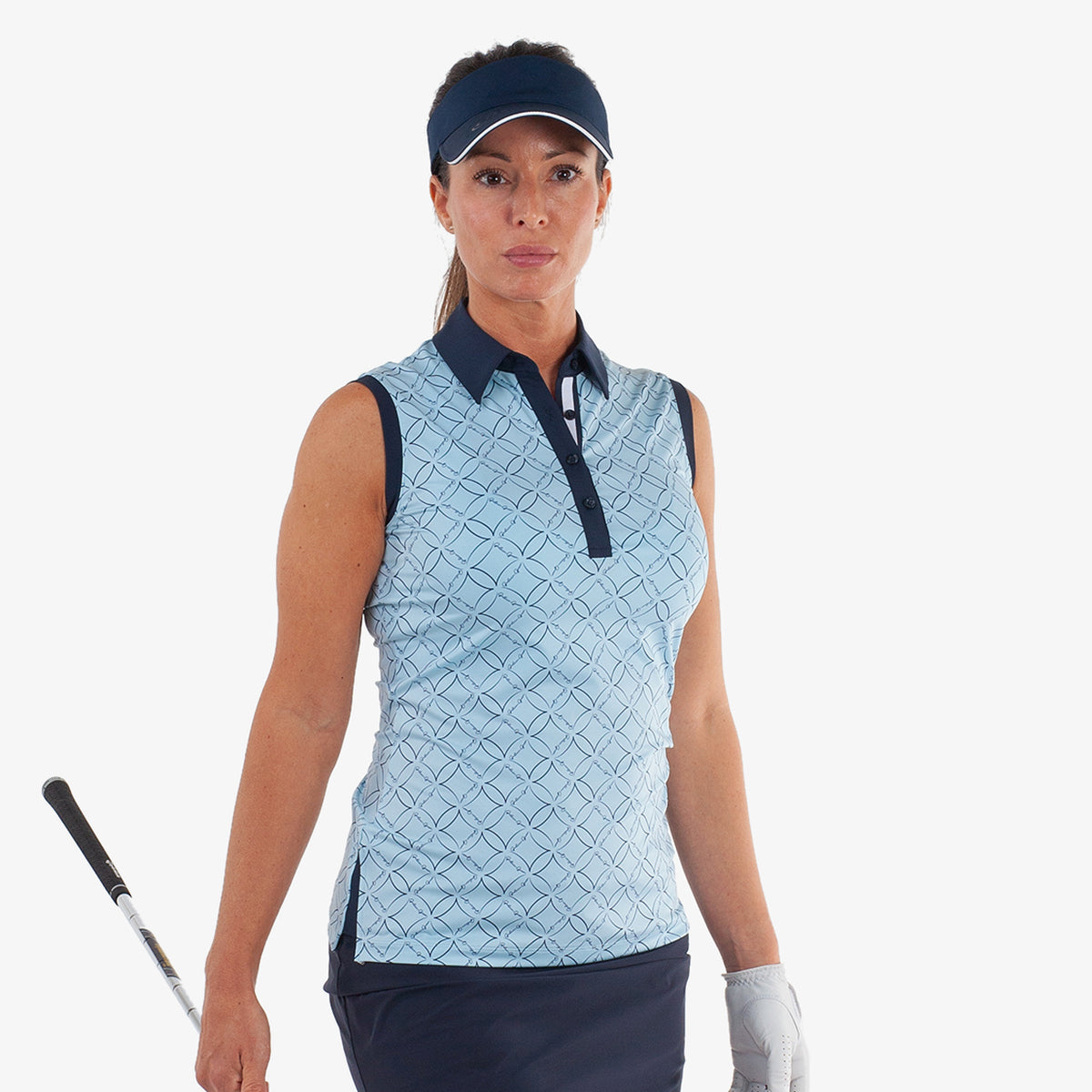 Galvin Green Ladies Printed Sleeveless Polo for Beautifully Detailed, Breathable Performance