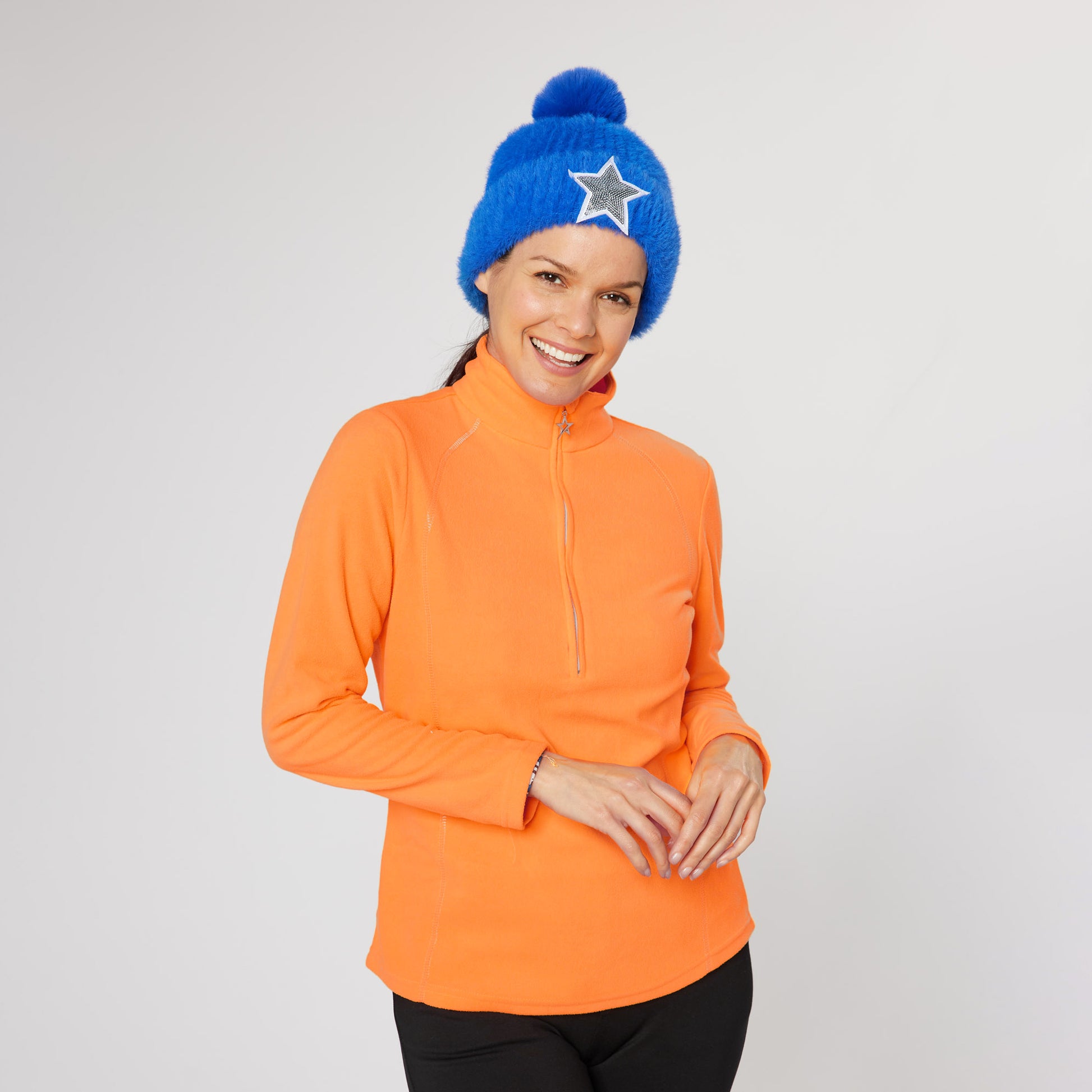 Swing Out Sister Ultra-Soft 1/4 Zip Fleece with Silver Thread Contour Seams