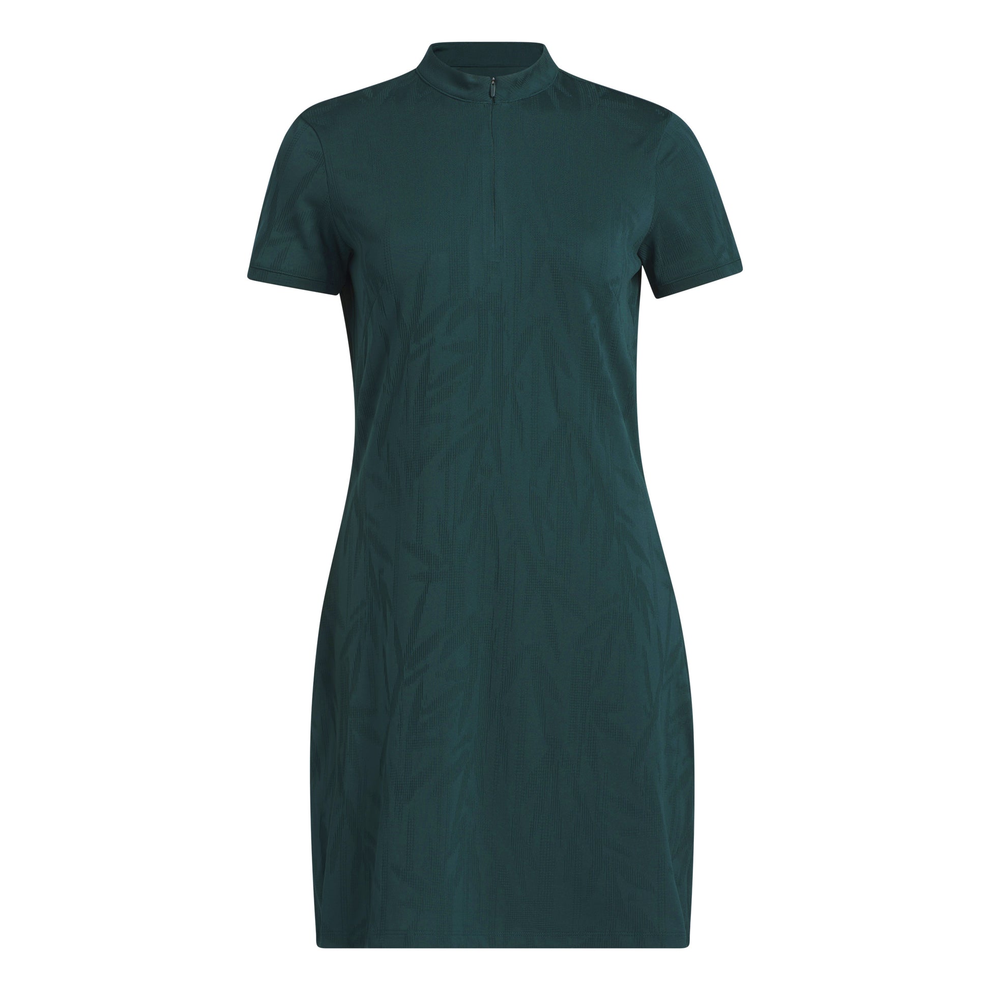adidas Golf Ladies Short Sleeve Jacquard Dress with Zip Neck