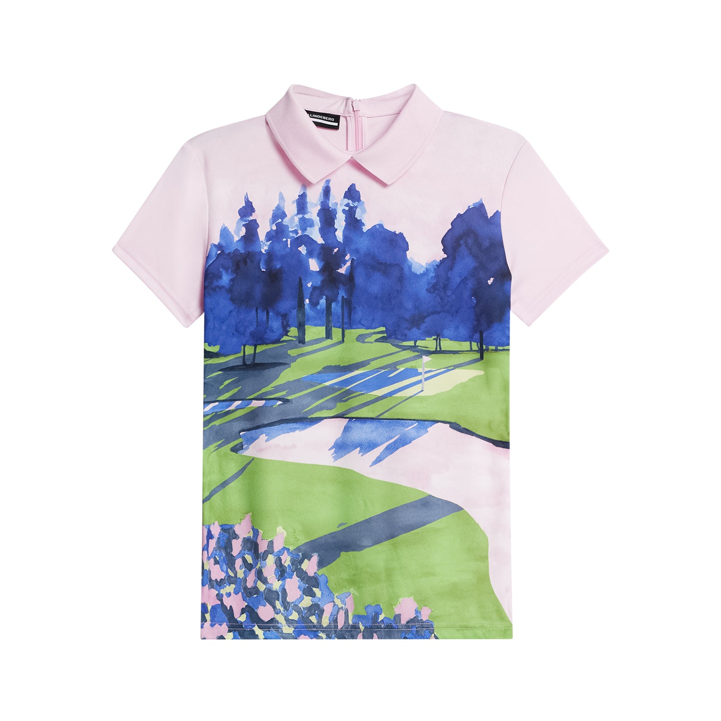 J.Lindeberg Ladies Watercolour Print Short Sleeve Polo