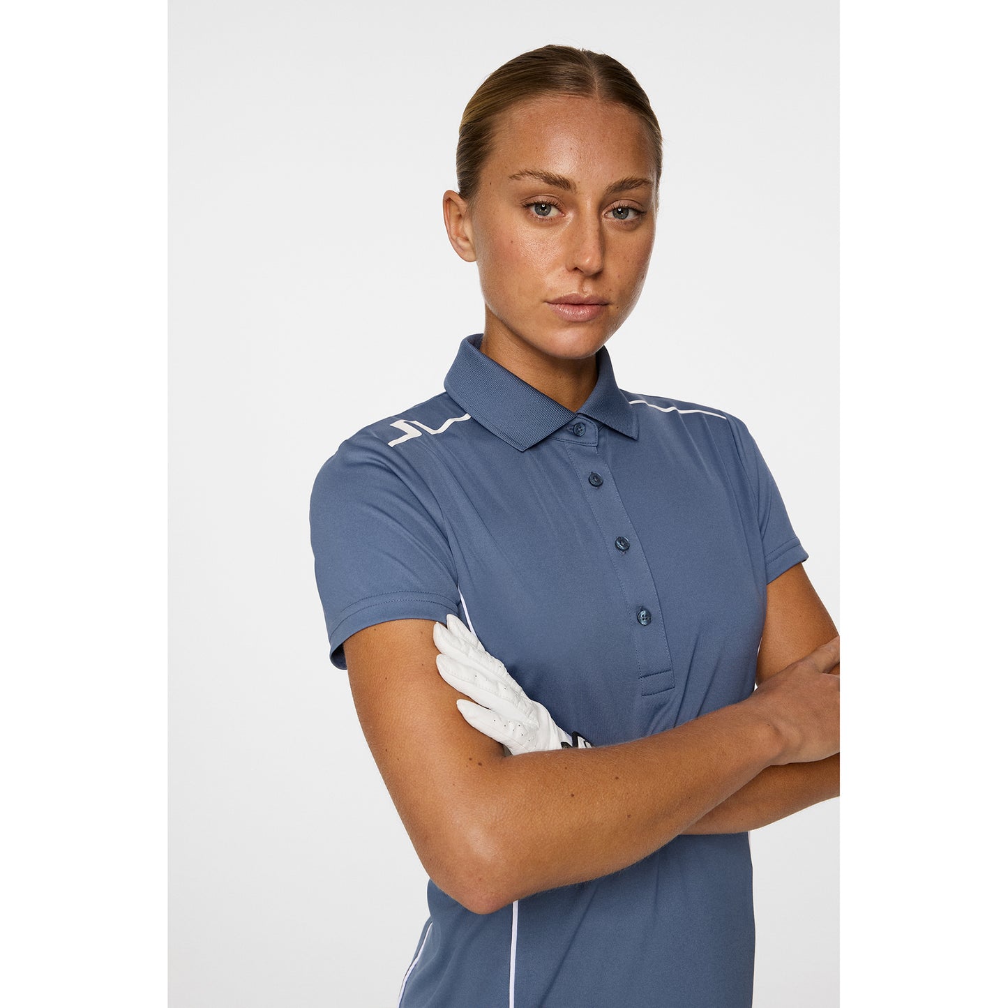 J.Lindeberg Ladies Short Sleeve Polo with White Piping