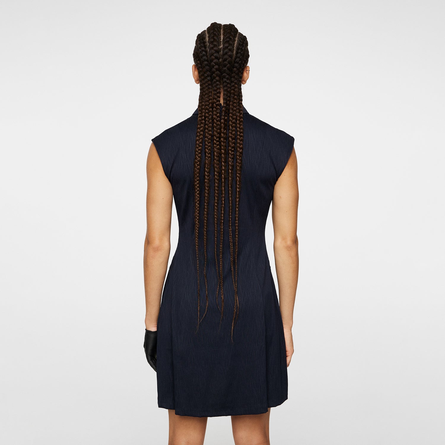 J.Lindeberg Ladies Navy Dress with Subtle Wave Print