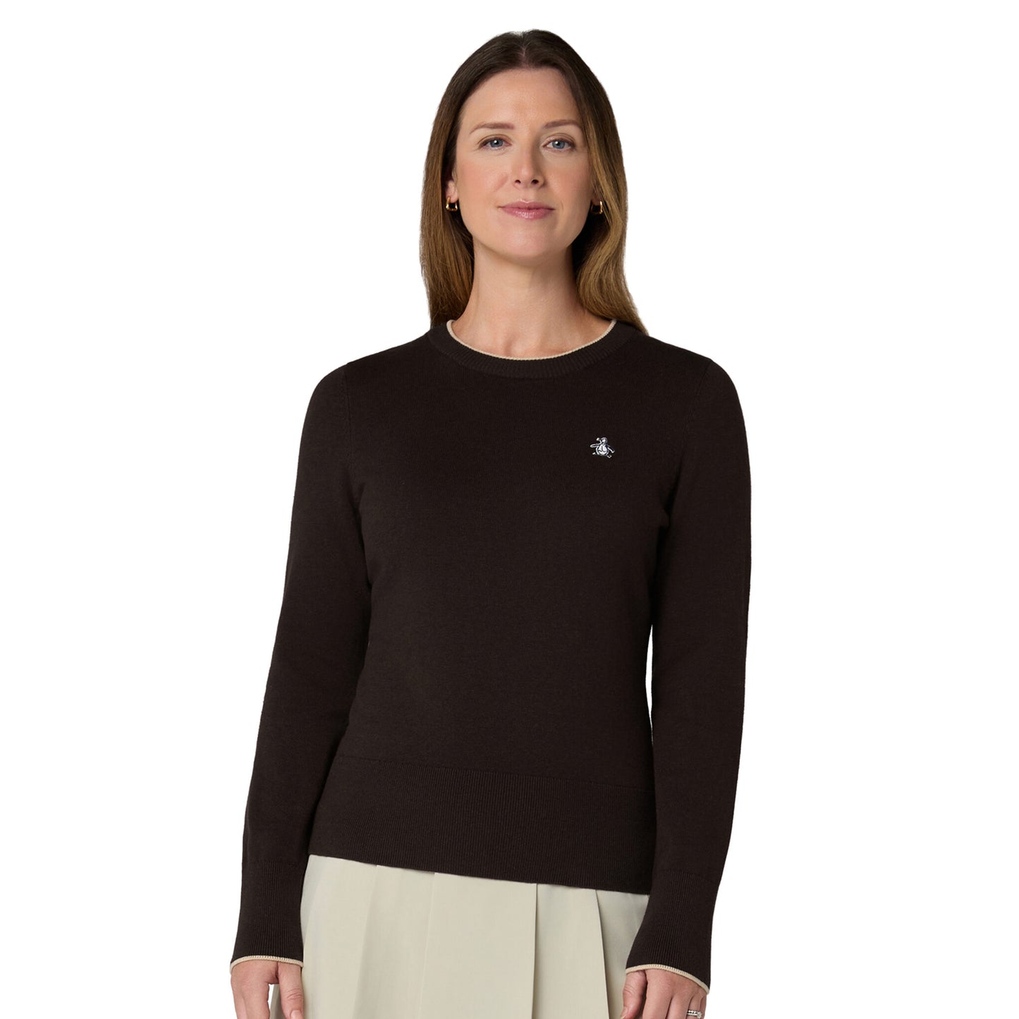 Original Penguin Ladies Cotton Blend Crew Neck Sweater