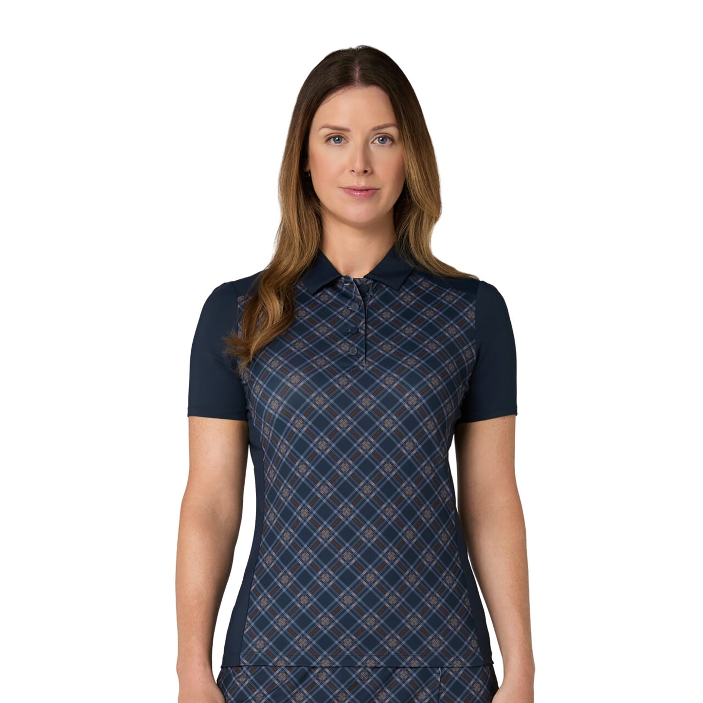 Original Penguin Ladies Short Sleeve Plaid Golf Polo