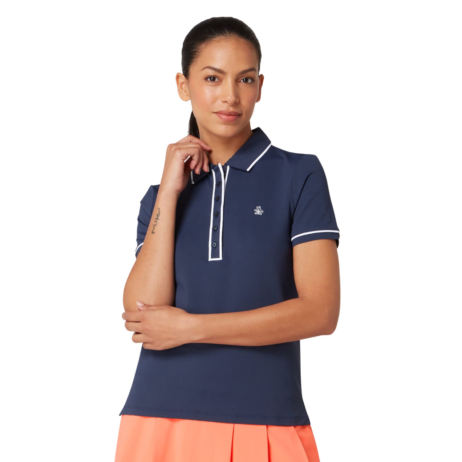 Original Penguin Ladies Short Sleeve Golf Polo in Navy