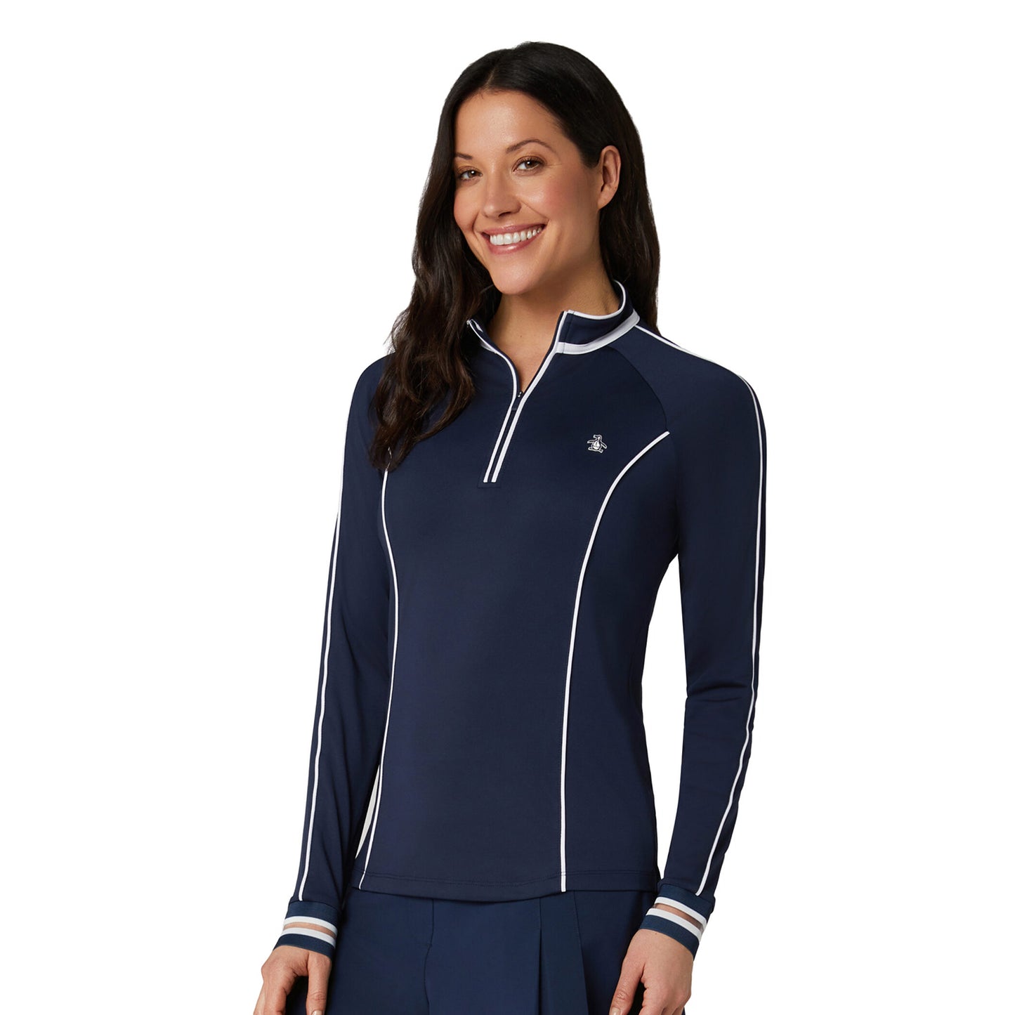 Original Penguin Ladies Long Sleeve Sun Protection Top in Navy