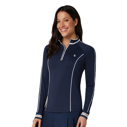 Original Penguin Ladies Long Sleeve Sun Protection Top in Navy