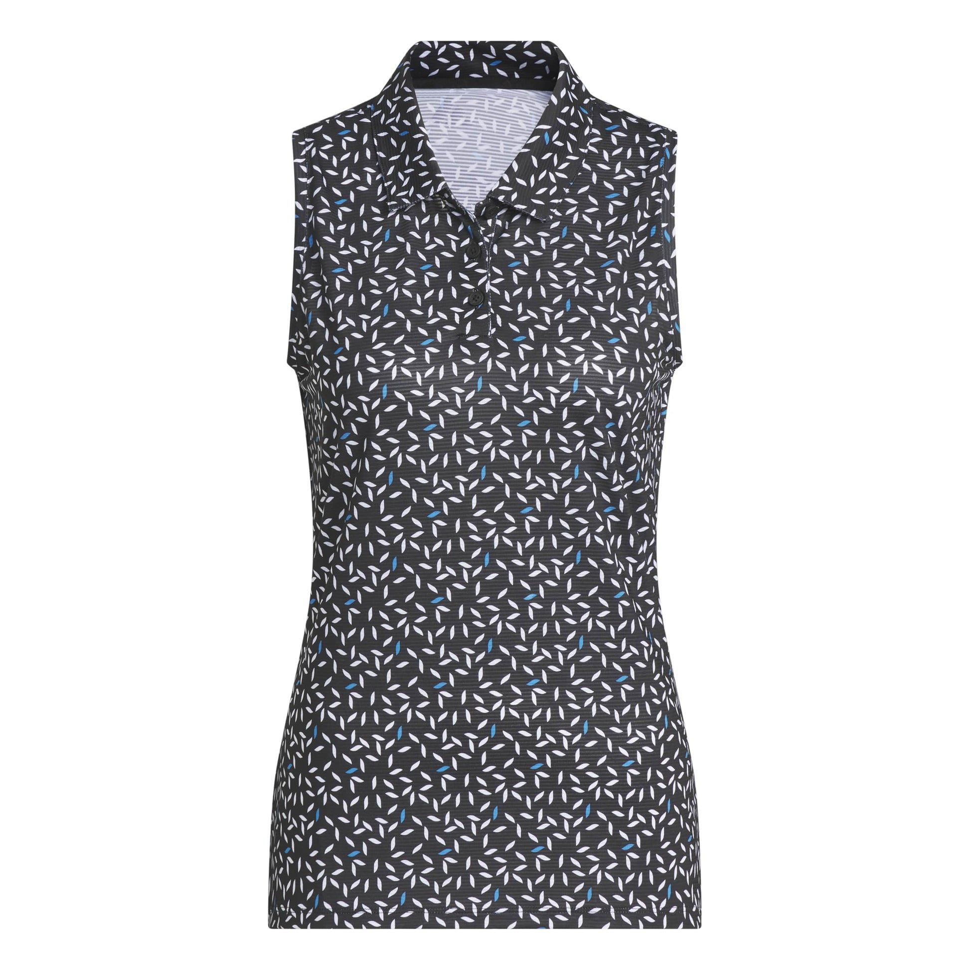 adidas Golf Ladies Sleeveless Polo with an Elegant Print and All-Day Cooling Performance