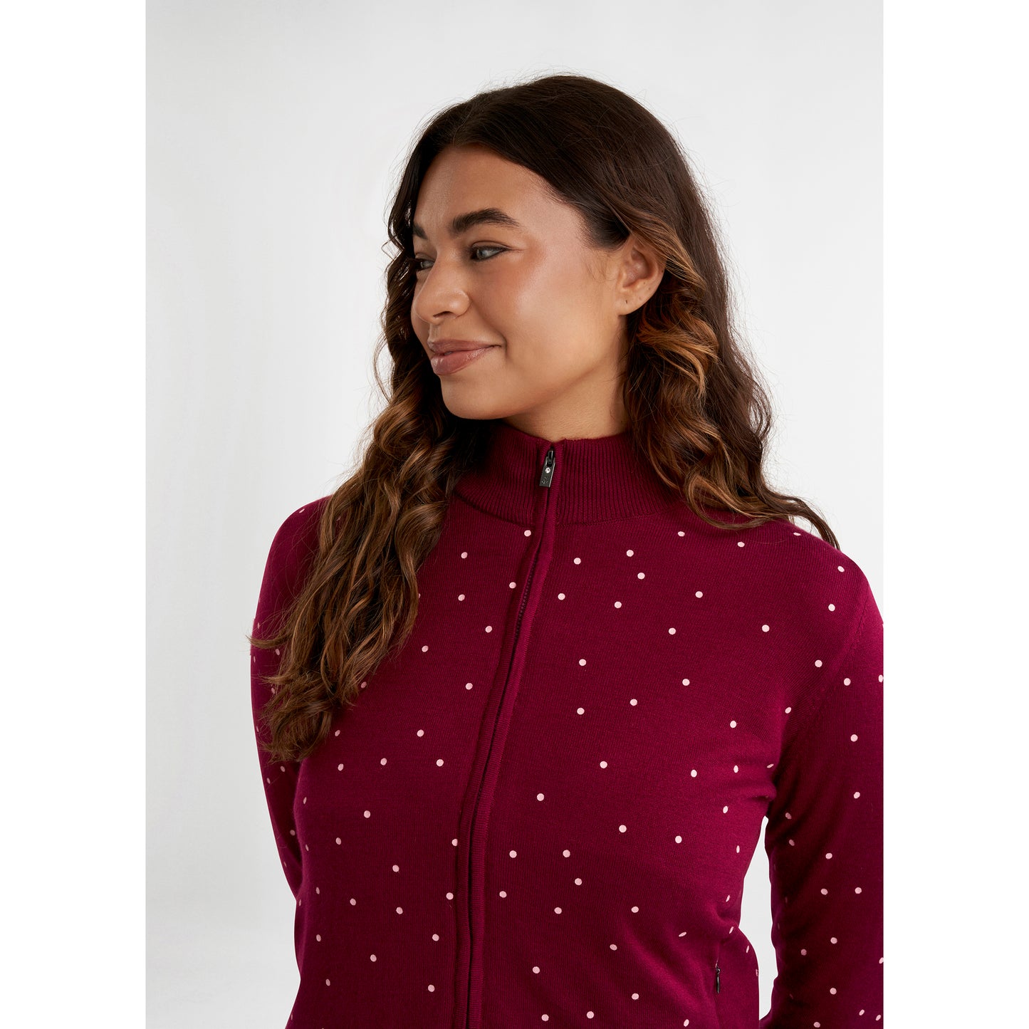 Green Lamb Ladies Full-Zip Lined Cashmere Blend Cardigan