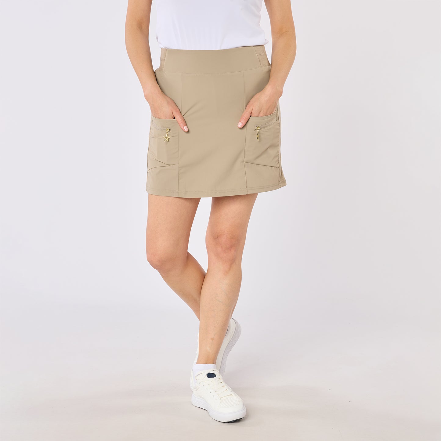 Swing Out Sister Ladies Lightweight Pull-On Skort with Neat Pocket Detail & Comfort Waistband for A Smooth Silhouette
