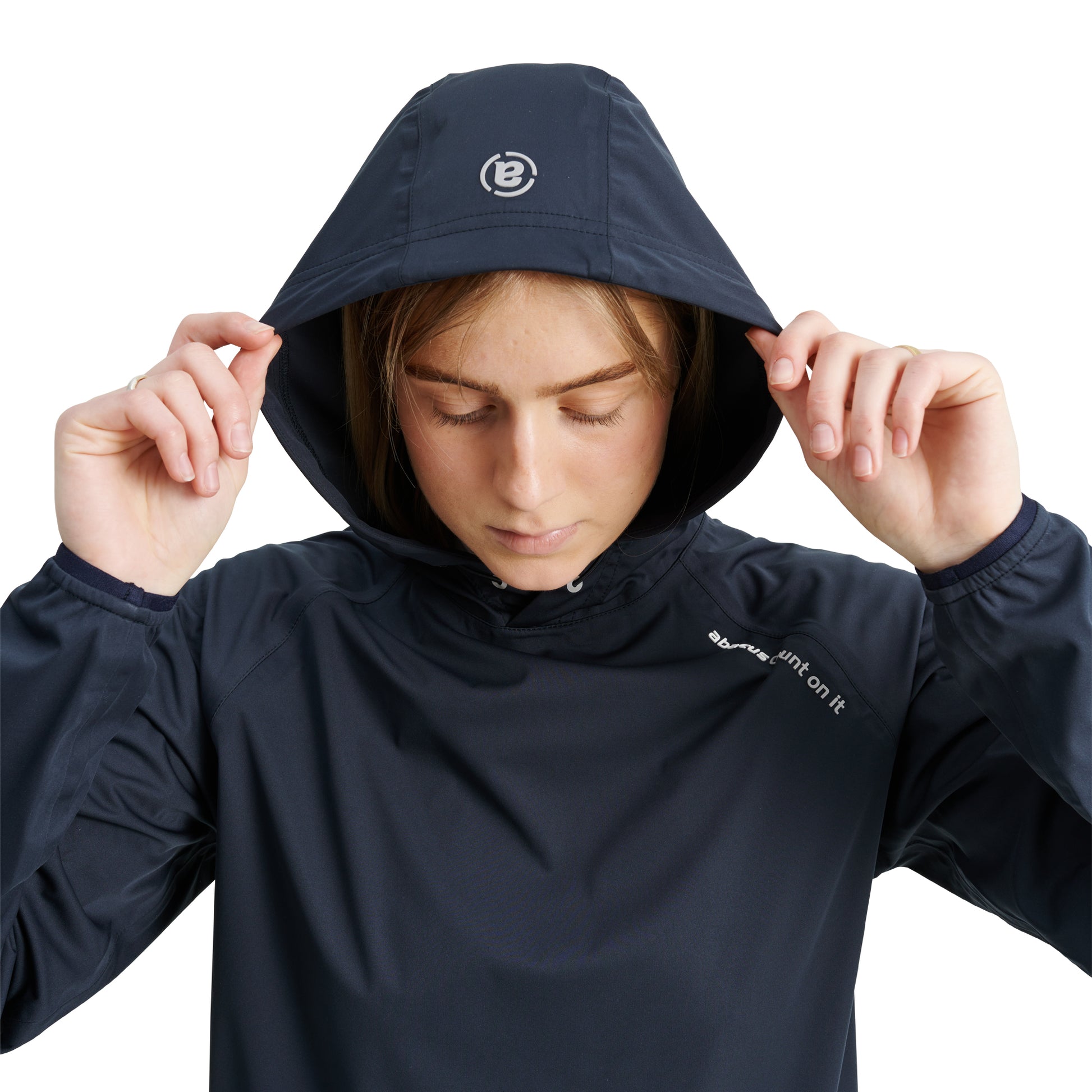 Abacus Ladies Navy Bounce Waterproof Hoodie