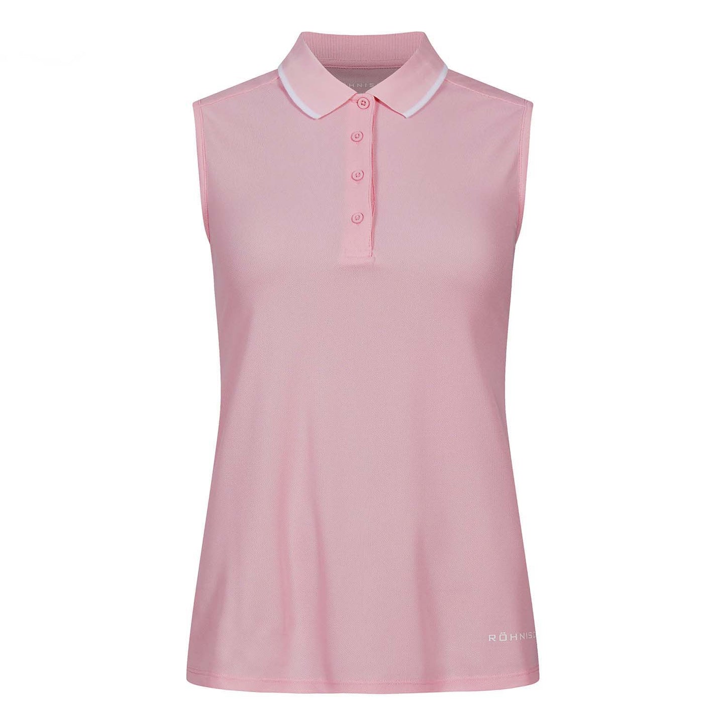 Rohnisch Ladies Classic Sleeveless Polo with Contrast Trim in Orchid Pink