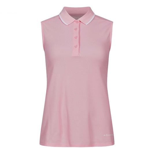 Rohnisch Ladies Classic Sleeveless Polo with Contrast Trim in Orchid Pink
