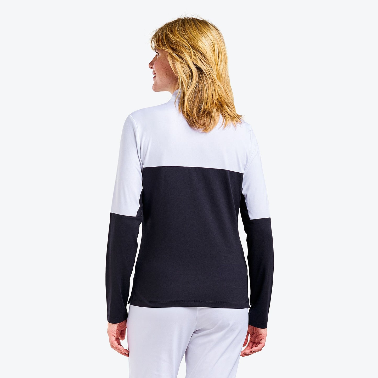 Nivo Ladies Half Zip Long Sleeve Colour Block Top