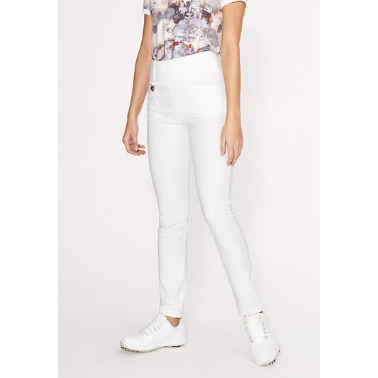 Rohnisch Ladies Slim-Fit Pull-On White Golf Trousers