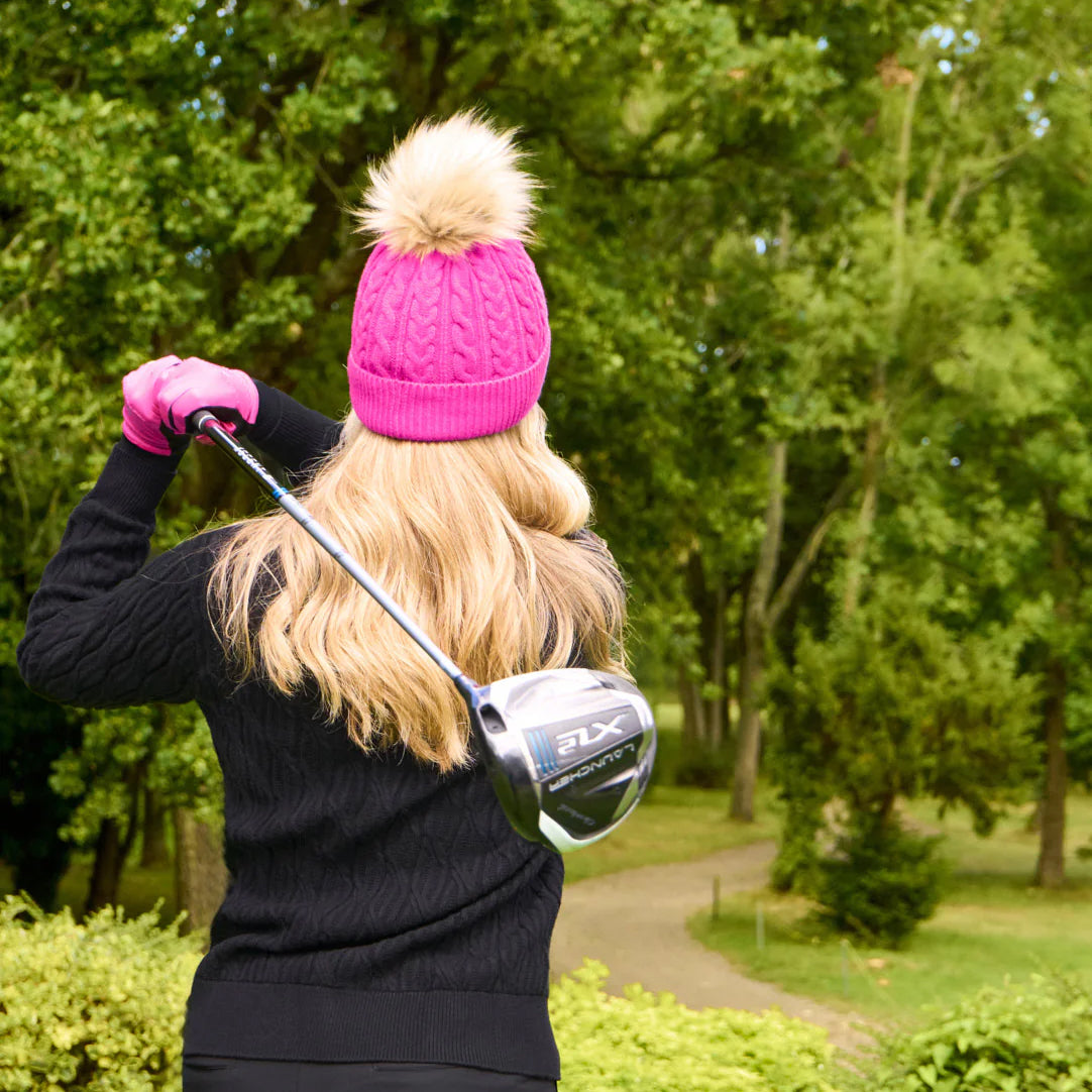 Surprizeshop Ladies Fleece Lined Waterproof Bobble Hat